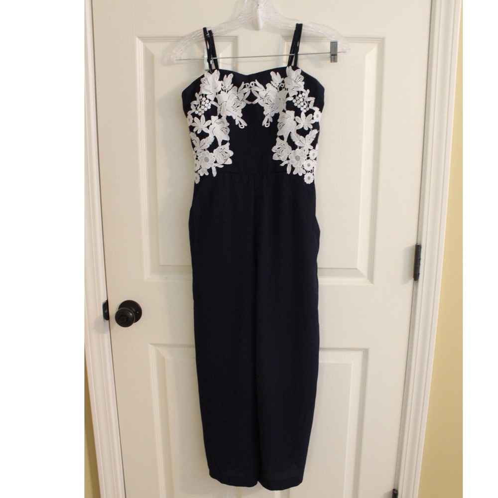 Premier Amour Jumpsuit Floral Lace Overlayβ Party Cocktail Romper Size 2